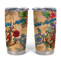 Sint Maarten Tumbler Cup Geographic Coordinate Anchor - Turlte Tropical