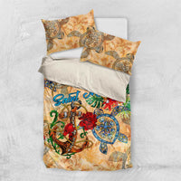 Saint Martin Bedding Set Geographic Coordinate Anchor - Turlte Tropical