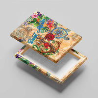 Saint Martin Canvas Wall Art Geographic Coordinate Anchor - Turlte Tropical