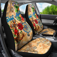Saint Martin Car Seat Cover Geographic Coordinate Anchor - Turlte Tropical