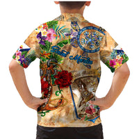 Saint Martin Family Matching Mermaid Dress and Hawaiian Shirt Geographic Coordinate Anchor - Turlte Tropical