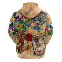 Saint Martin Hoodie Geographic Coordinate Anchor - Turlte Tropical