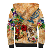 Saint Martin Sherpa Hoodie Geographic Coordinate Anchor - Turlte Tropical