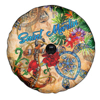 Saint Martin Spare Tire Cover Geographic Coordinate Anchor - Turlte Tropical