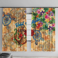 Saint Martin Window Curtain Geographic Coordinate Anchor - Turlte Tropical