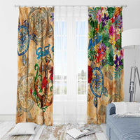 Saint Martin Window Curtain Geographic Coordinate Anchor - Turlte Tropical