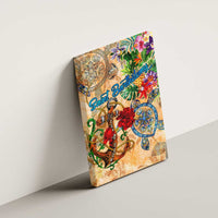 Saint Barthelemy Canvas Wall Art Geographic Coordinate Anchor - Turlte Tropical