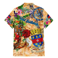 Saint Barthelemy Family Matching Mermaid Dress and Hawaiian Shirt Geographic Coordinate Anchor - Turlte Tropical