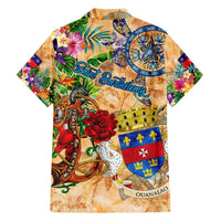 Saint Barthelemy Family Matching Tank Maxi Dress and Hawaiian Shirt Geographic Coordinate Anchor - Turlte Tropical