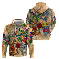 Saint Barthelemy Hoodie Geographic Coordinate Anchor - Turlte Tropical