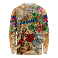 Saint Barthelemy Long Sleeve Shirt Geographic Coordinate Anchor - Turlte Tropical