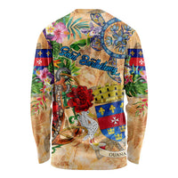 Saint Barthelemy Long Sleeve Shirt Geographic Coordinate Anchor - Turlte Tropical