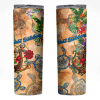 Saint Barthelemy Skinny Tumbler Geographic Coordinate Anchor - Turlte Tropical