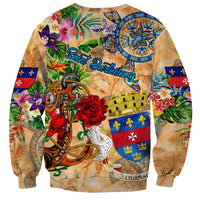 Saint Barthelemy Sweatshirt Geographic Coordinate Anchor - Turlte Tropical