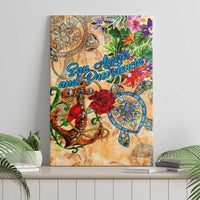 San Andrés and Providencia Canvas Wall Art Geographic Coordinate Anchor - Turlte Tropical