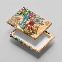 San Andrés and Providencia Canvas Wall Art Geographic Coordinate Anchor - Turlte Tropical