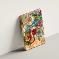 San Andrés and Providencia Canvas Wall Art Geographic Coordinate Anchor - Turlte Tropical