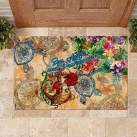 San Andrés and Providencia Rubber Doormat Geographic Coordinate Anchor - Turlte Tropical