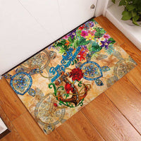 San Andrés and Providencia Rubber Doormat Geographic Coordinate Anchor - Turlte Tropical