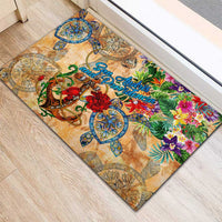 San Andrés and Providencia Rubber Doormat Geographic Coordinate Anchor - Turlte Tropical