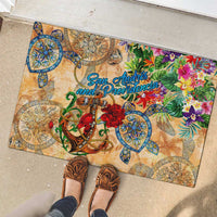 San Andrés and Providencia Rubber Doormat Geographic Coordinate Anchor - Turlte Tropical