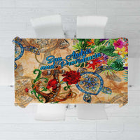 San Andrés and Providencia Tablecloth Geographic Coordinate Anchor - Turlte Tropical