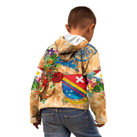 Saba Kid Hoodie Geographic Coordinate Anchor - Turlte Tropical