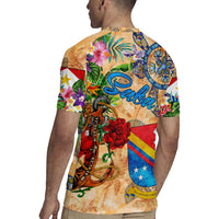 Saba Rugby Jersey Geographic Coordinate Anchor - Turlte Tropical