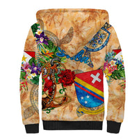 Saba Sherpa Hoodie Geographic Coordinate Anchor - Turlte Tropical
