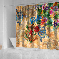 Saba Shower Curtain Geographic Coordinate Anchor - Turlte Tropical