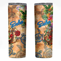 Saba Skinny Tumbler Geographic Coordinate Anchor - Turlte Tropical