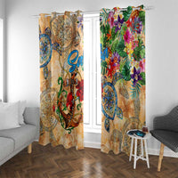 Saba Window Curtain Geographic Coordinate Anchor - Turlte Tropical