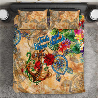 Turks and Caicos Islands Bedding Set Geographic Coordinate Anchor - Turlte Tropical