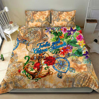 Turks and Caicos Islands Bedding Set Geographic Coordinate Anchor - Turlte Tropical