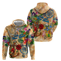 Turks and Caicos Islands Hoodie Geographic Coordinate Anchor - Turlte Tropical