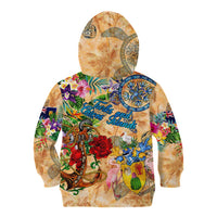 Turks and Caicos Islands Kid Hoodie Geographic Coordinate Anchor - Turlte Tropical