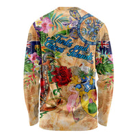 Turks and Caicos Islands Long Sleeve Shirt Geographic Coordinate Anchor - Turlte Tropical