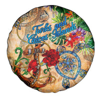 Turks and Caicos Islands Spare Tire Cover Geographic Coordinate Anchor - Turlte Tropical