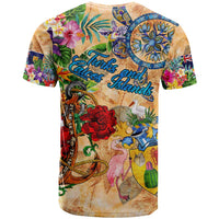 Turks and Caicos Islands T Shirt Geographic Coordinate Anchor - Turlte Tropical