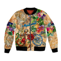 Montserrat Bomber Jacket Geographic Coordinate Anchor - Turlte Tropical