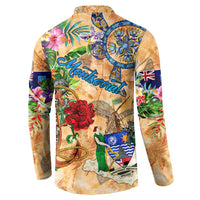 Montserrat Button Sweatshirt Geographic Coordinate Anchor - Turlte Tropical