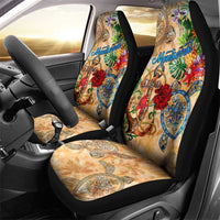 Montserrat Car Seat Cover Geographic Coordinate Anchor - Turlte Tropical