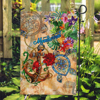 Montserrat Garden Flag Geographic Coordinate Anchor - Turlte Tropical