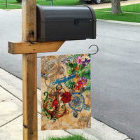 Montserrat Garden Flag Geographic Coordinate Anchor - Turlte Tropical