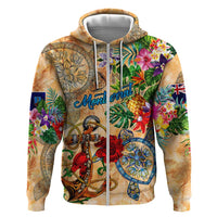 Montserrat Hoodie Geographic Coordinate Anchor - Turlte Tropical