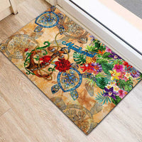 Montserrat Rubber Doormat Geographic Coordinate Anchor - Turlte Tropical