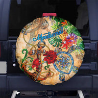 Montserrat Spare Tire Cover Geographic Coordinate Anchor - Turlte Tropical