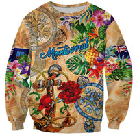 Montserrat Sweatshirt Geographic Coordinate Anchor - Turlte Tropical