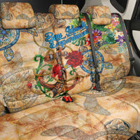 Bay Islands Department Back Car Seat Cover Geographic Coordinate Anchor - Turlte Tropical