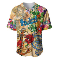 Bay Islands Department Baseball Jersey Geographic Coordinate Anchor - Turlte Tropical